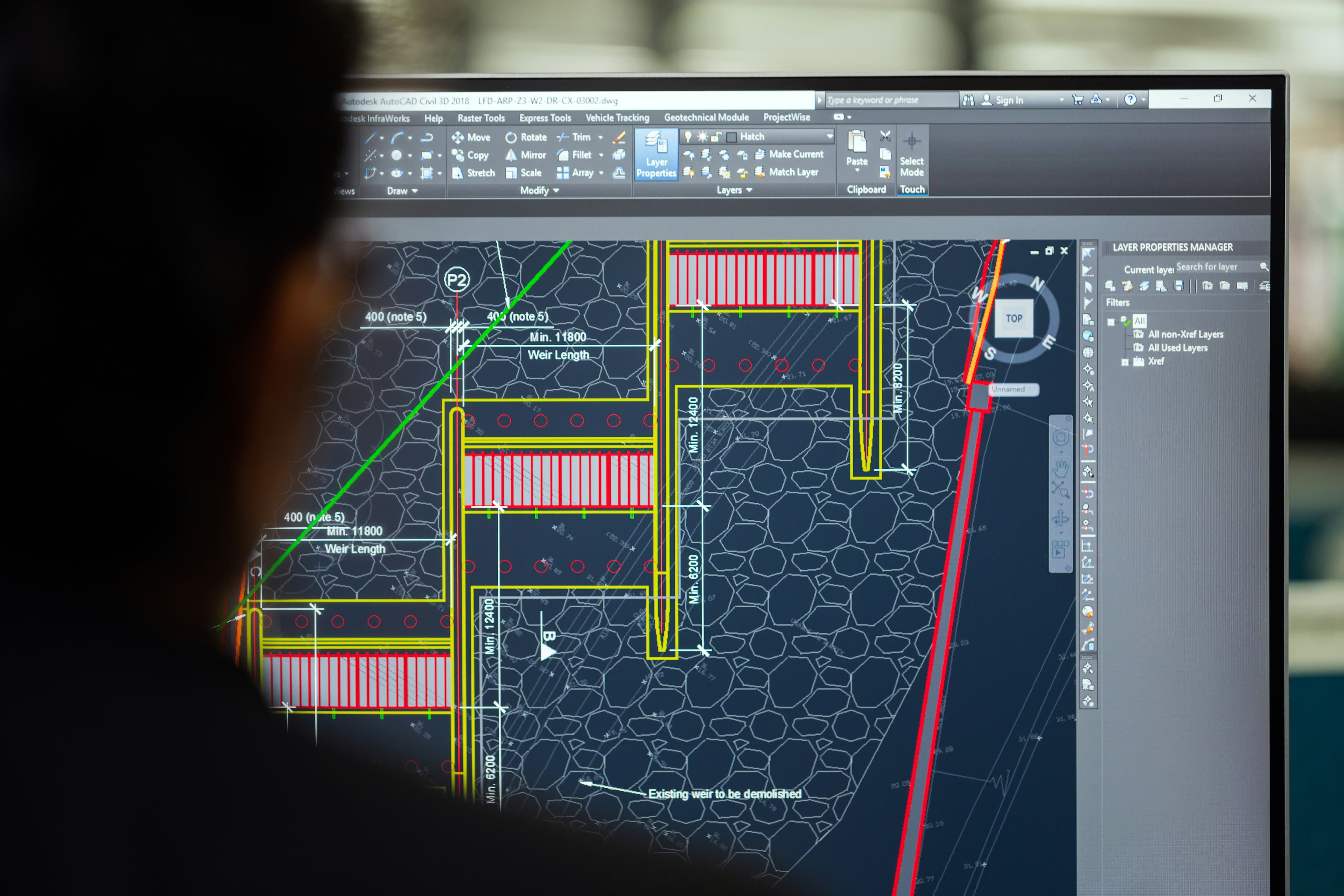 An engineering drawing displayed in computer-aided design software.
